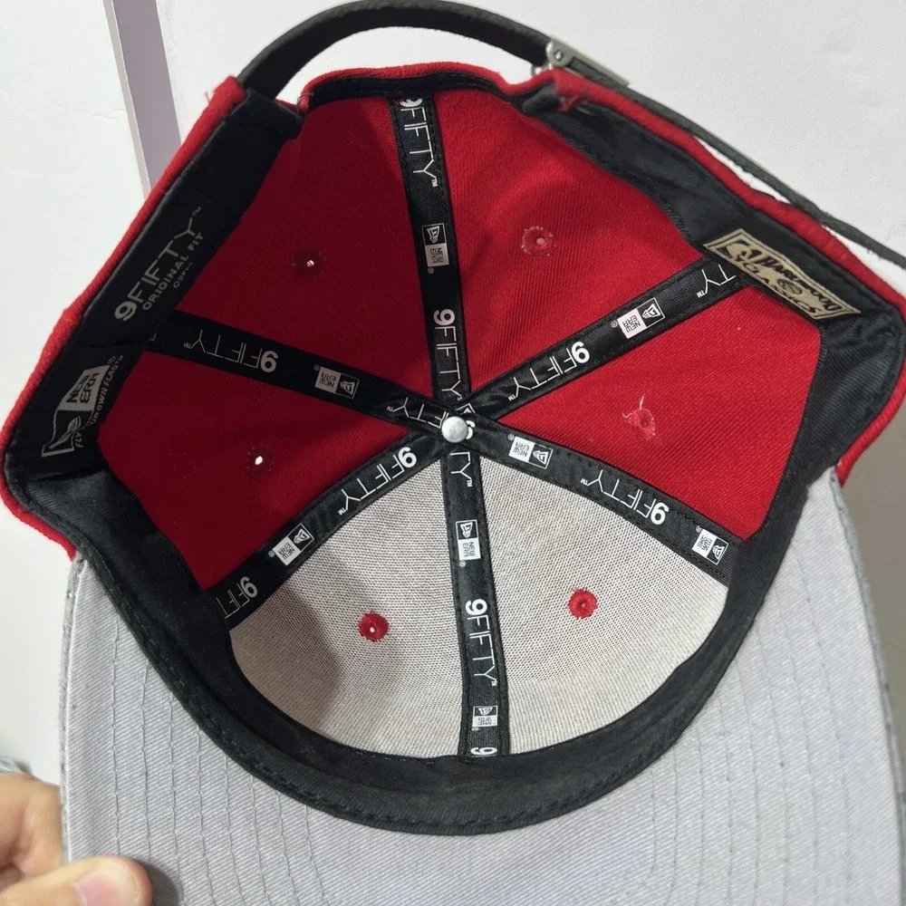 New Era 9fifty Atlanta Hawks Red Gray Adjustable Back Hat Ball Cap Original‎ Fit